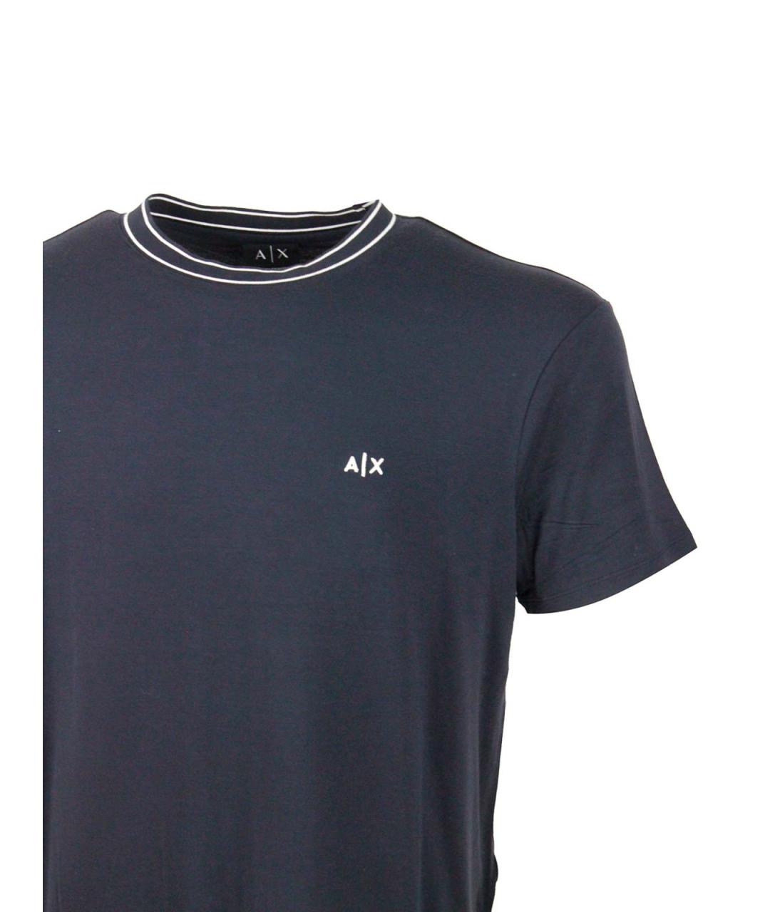 ARMANI EXCHANGE Синяя вискозная футболка, фото 4