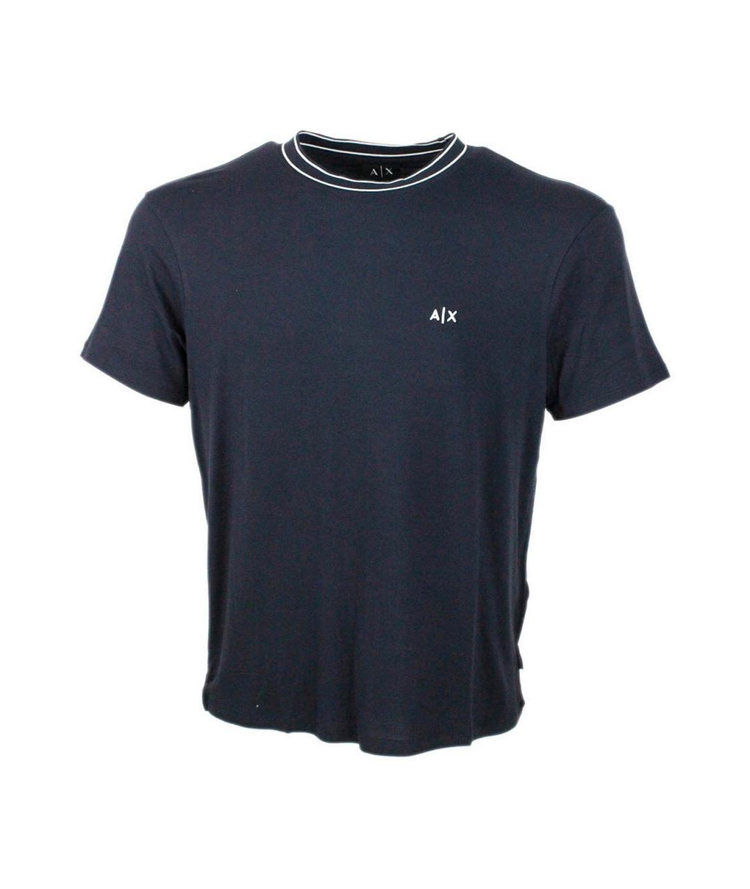 ARMANI EXCHANGE Синяя вискозная футболка, фото 1