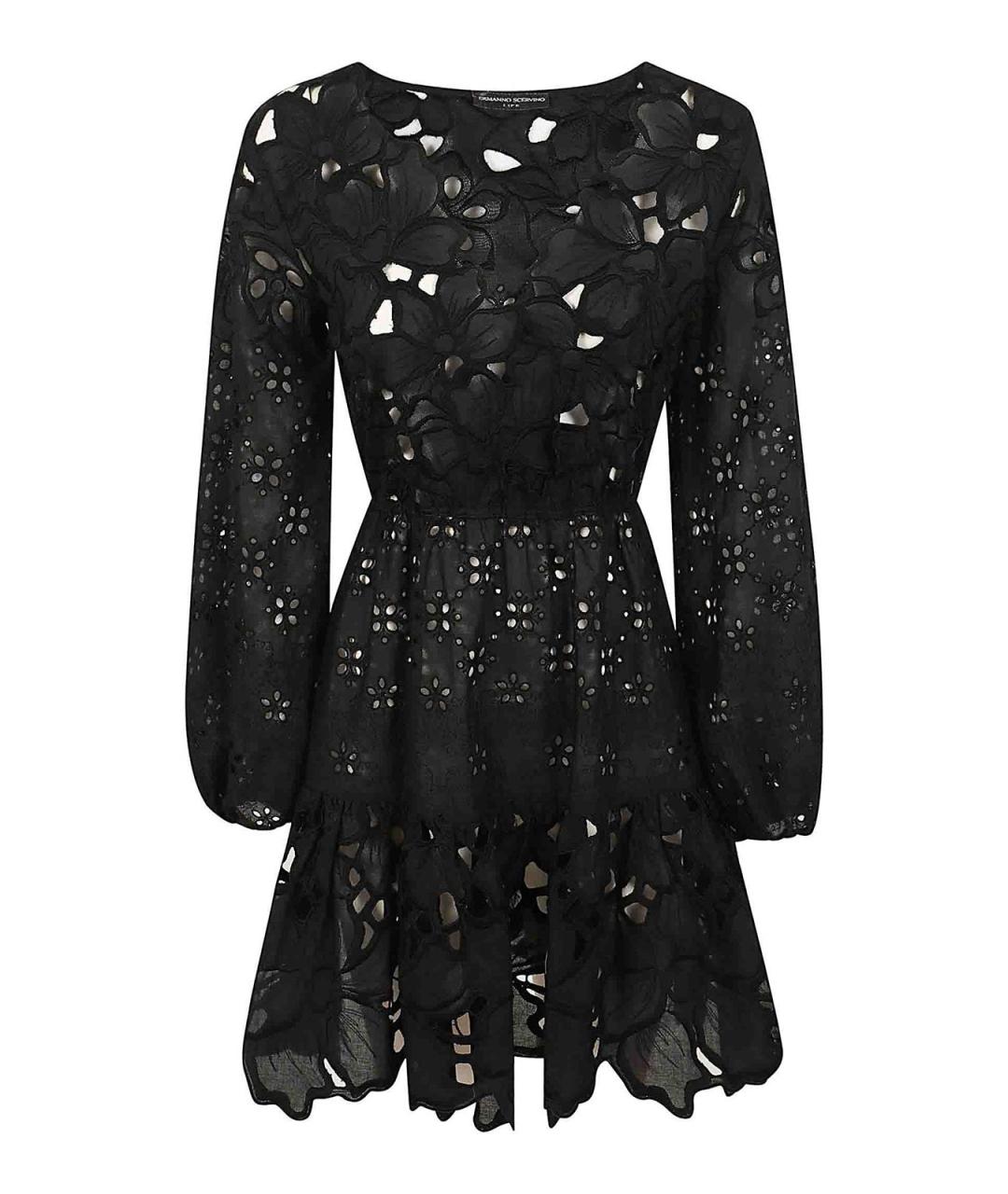 ERMANNO SCERVINO Черное хлопковое повседневное платье, фото 1