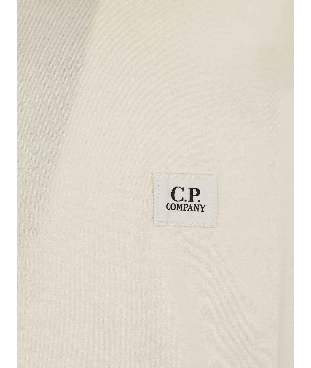 CP COMPANY Бежевое хлопковое поло с коротким рукавом, фото 2