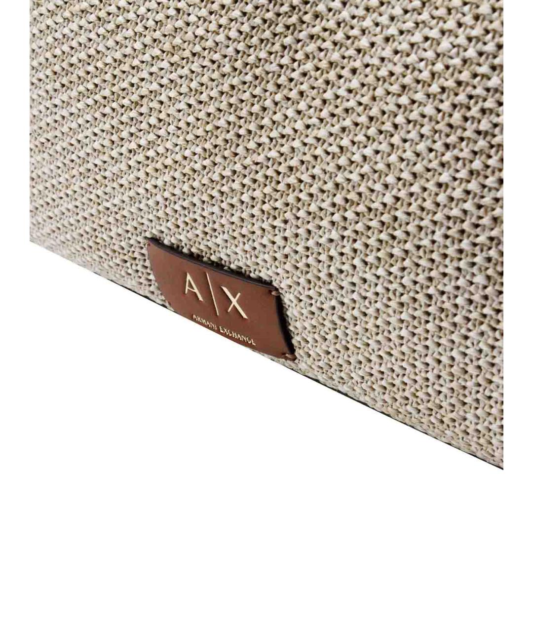 ARMANI EXCHANGE Бежевая тканевая сумка тоут, фото 4