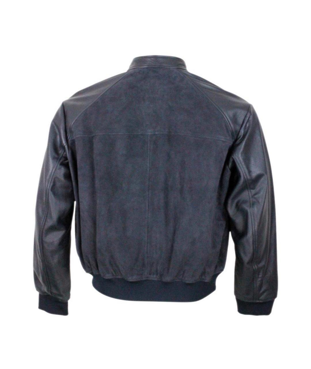 ARMANI EXCHANGE Синяя кожаная куртка, фото 3