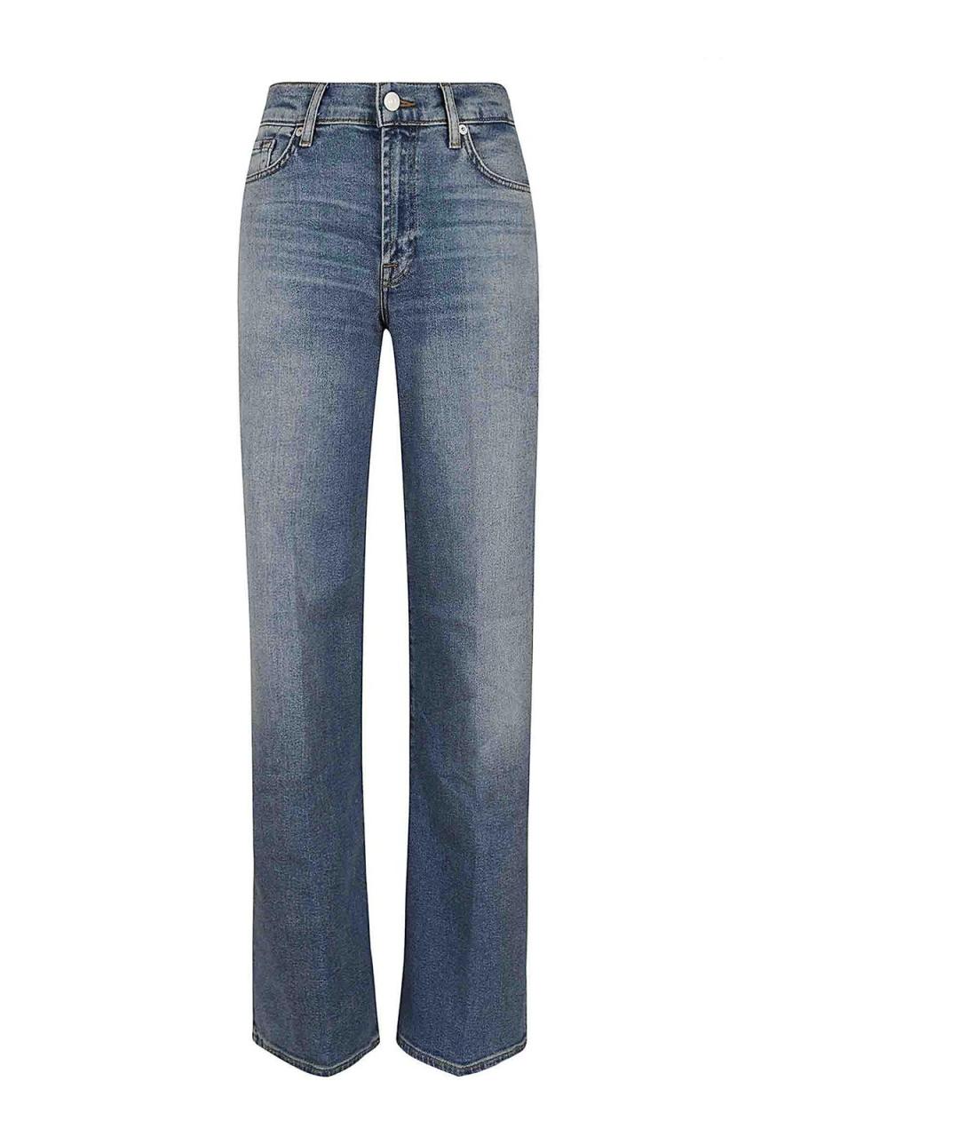 7 FOR ALL MANKIND Синие хлопковые прямые джинсы, фото 1