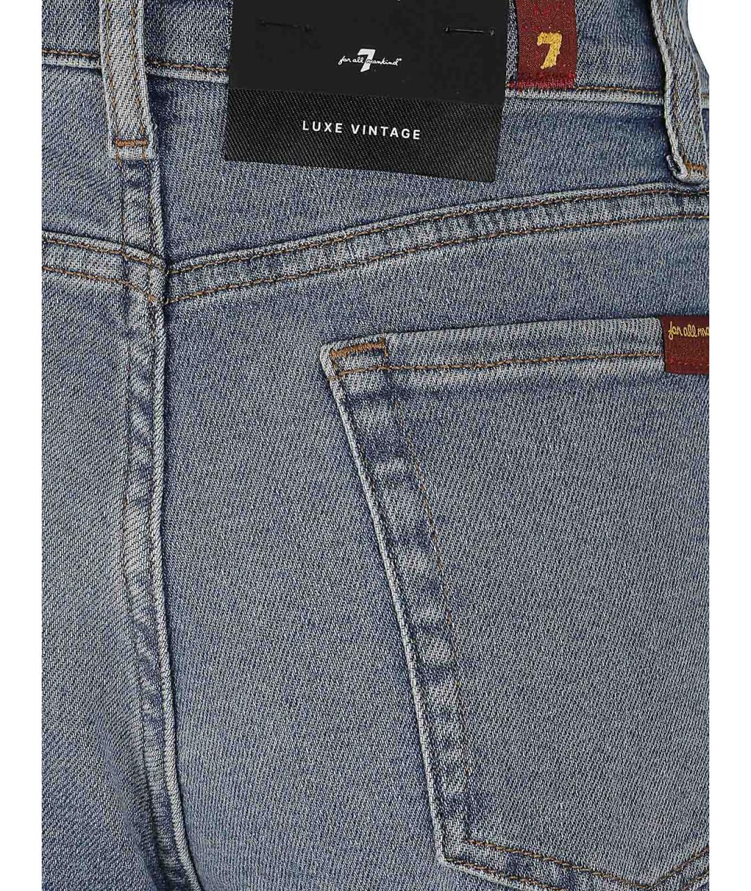 7 FOR ALL MANKIND Синие хлопковые прямые джинсы, фото 3
