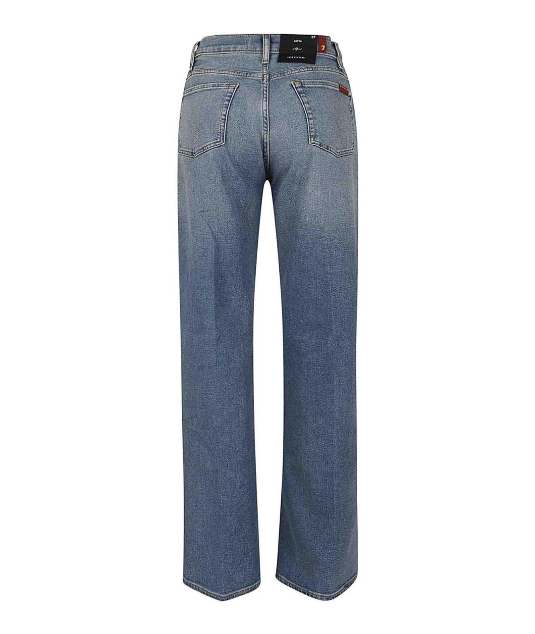7 FOR ALL MANKIND Синие хлопковые прямые джинсы, фото 2