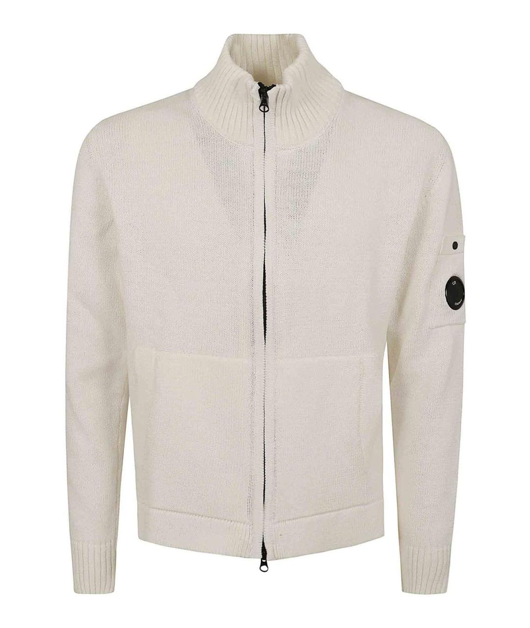 CP COMPANY Белый хлопковый кардиган, фото 1