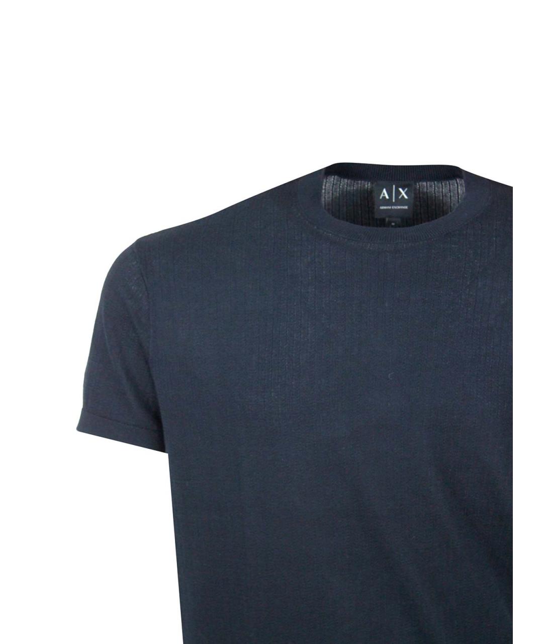 ARMANI EXCHANGE Синяя хлопковая футболка, фото 4