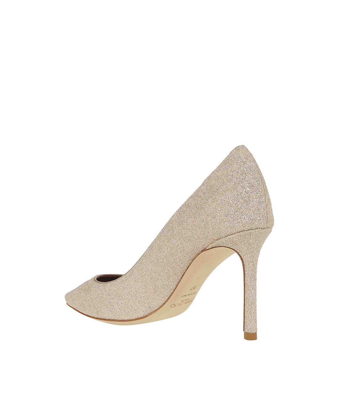 JIMMY CHOO Золотые кожаные туфли, фото 3