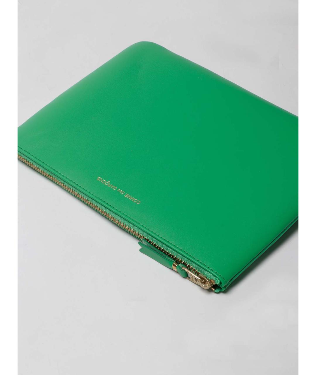 COMME DES GARÇONS WALLET Зеленый кожаный кошелек, фото 3