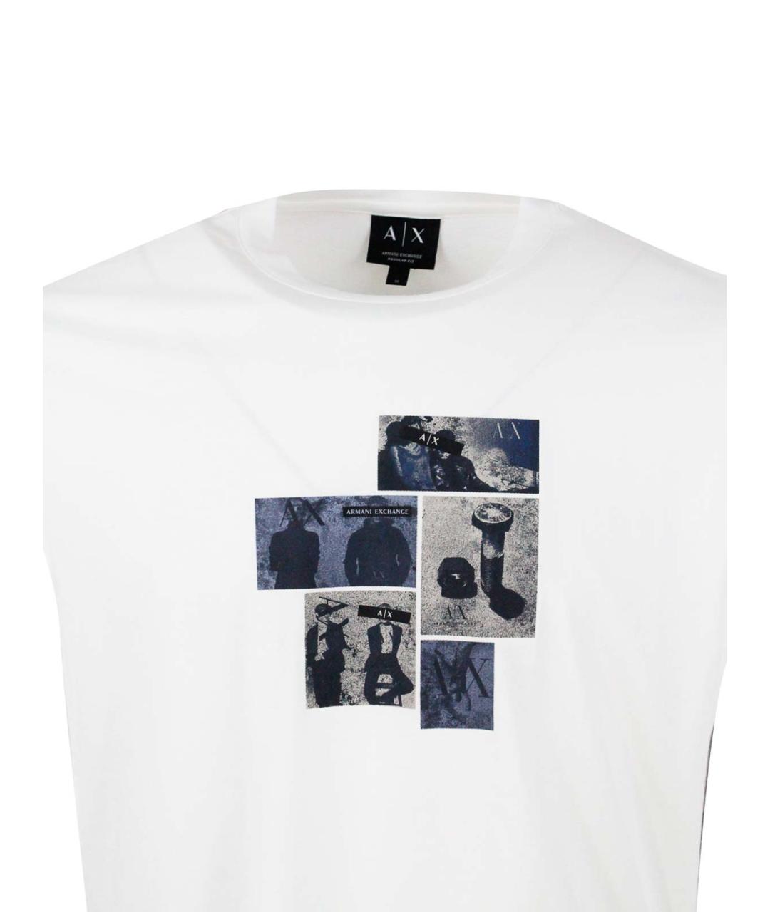 ARMANI EXCHANGE Белая хлопковая футболка, фото 4