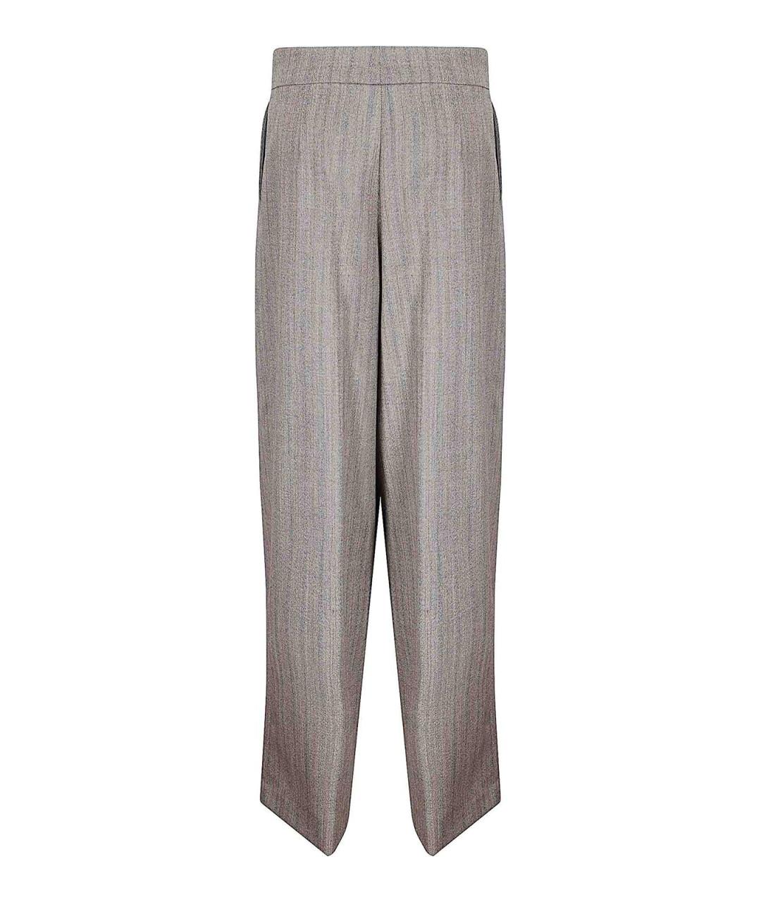 DRIES VAN NOTEN Серые шерстяные прямые брюки, фото 2