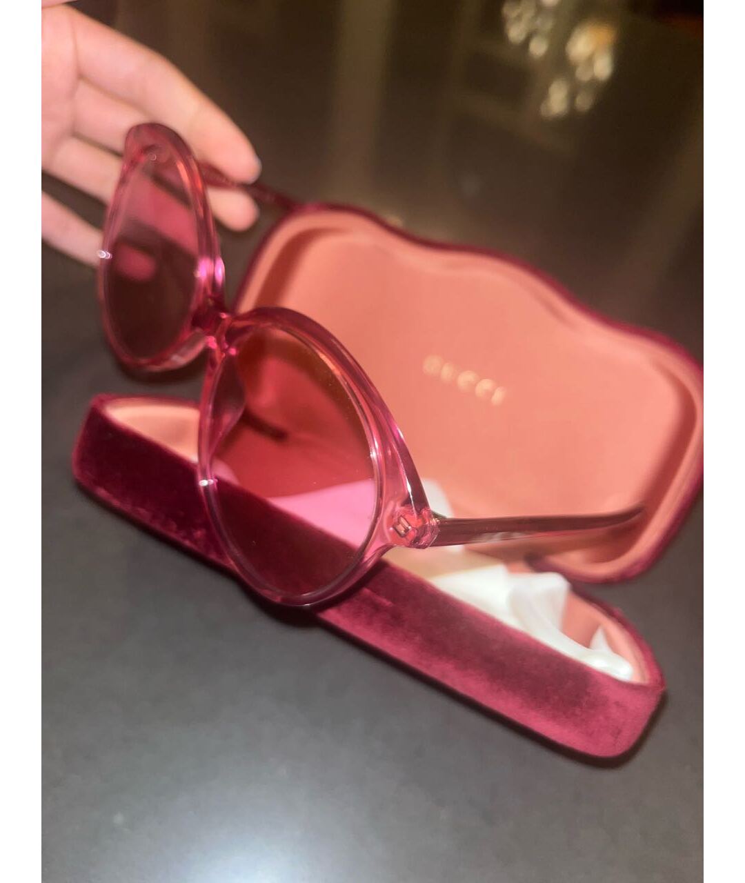 GUCCI Розовые солнцезащитные очки, фото 2