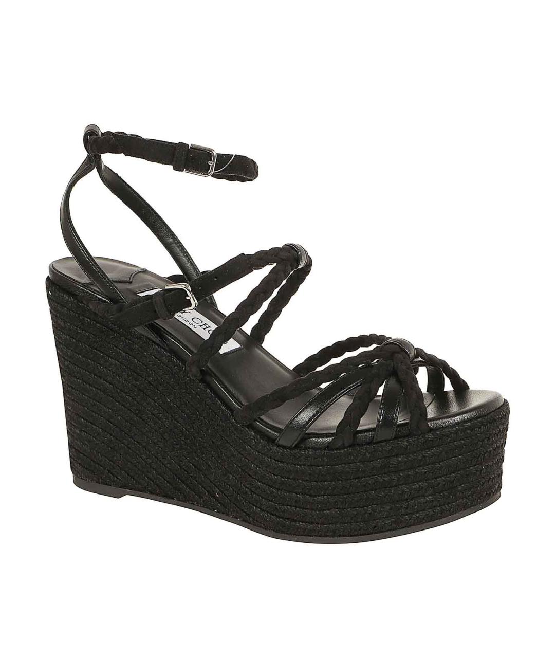 JIMMY CHOO Черные кожаные босоножки, фото 2