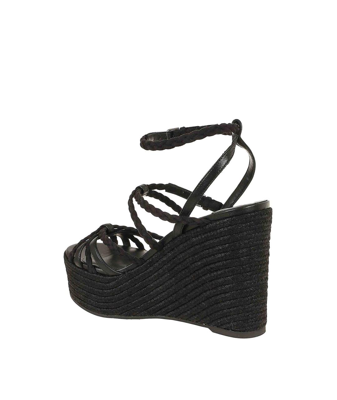 JIMMY CHOO Черные кожаные босоножки, фото 3