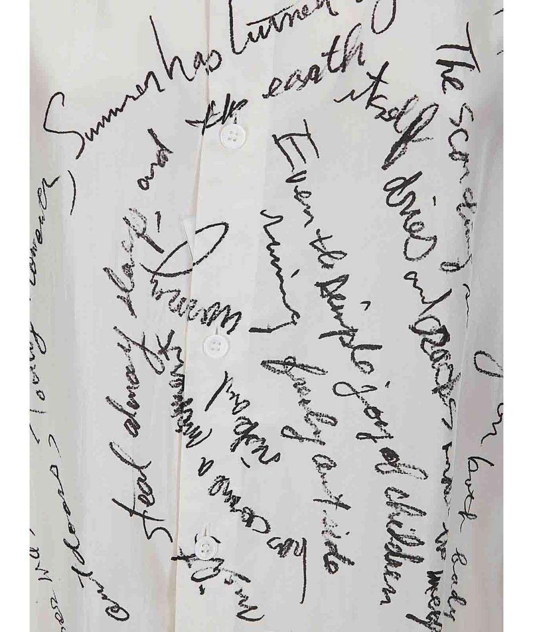 YOHJI YAMAMOTO Белая шелковая рубашка, фото 3
