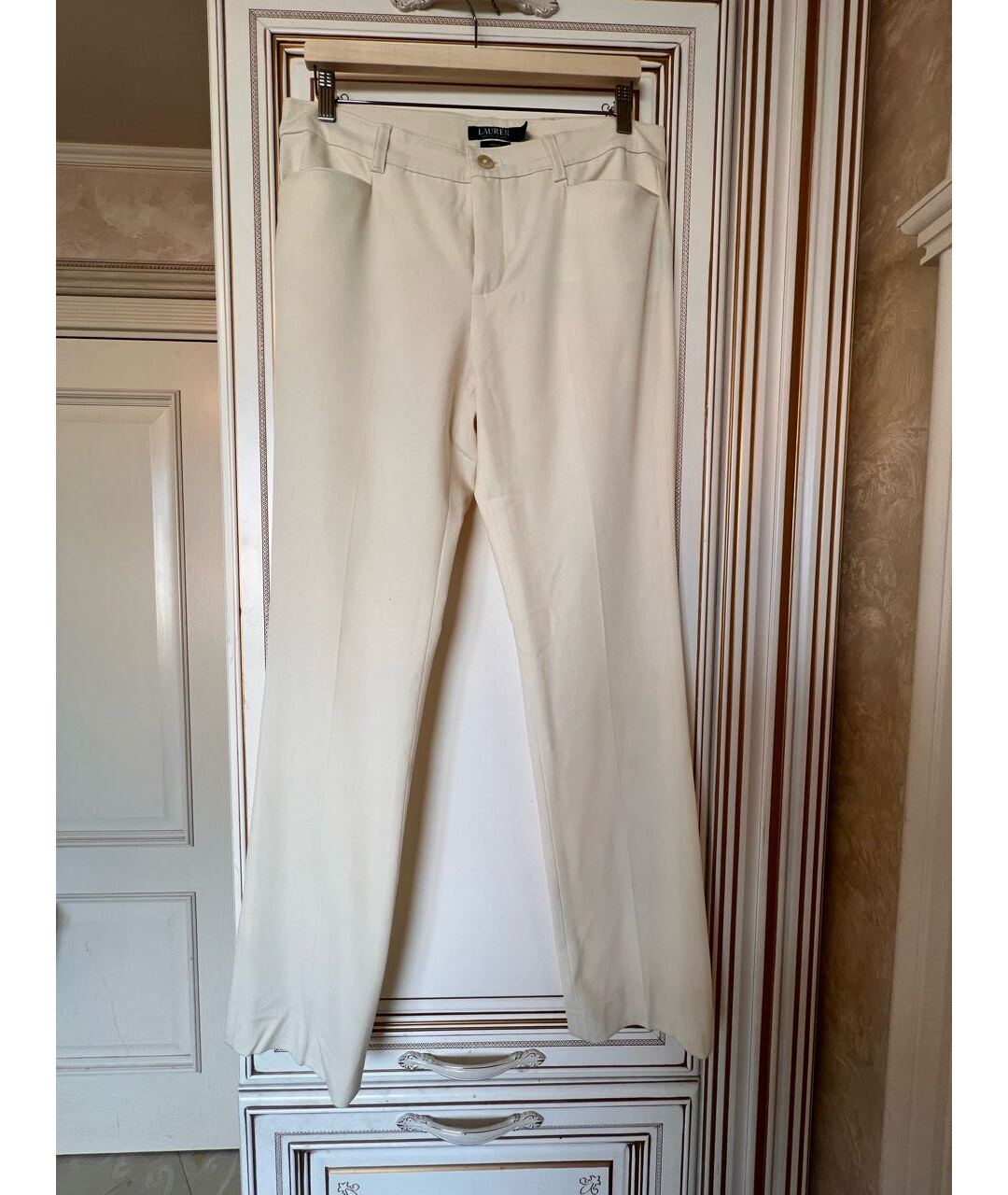 POLO RALPH LAUREN Белые классические брюки, фото 5