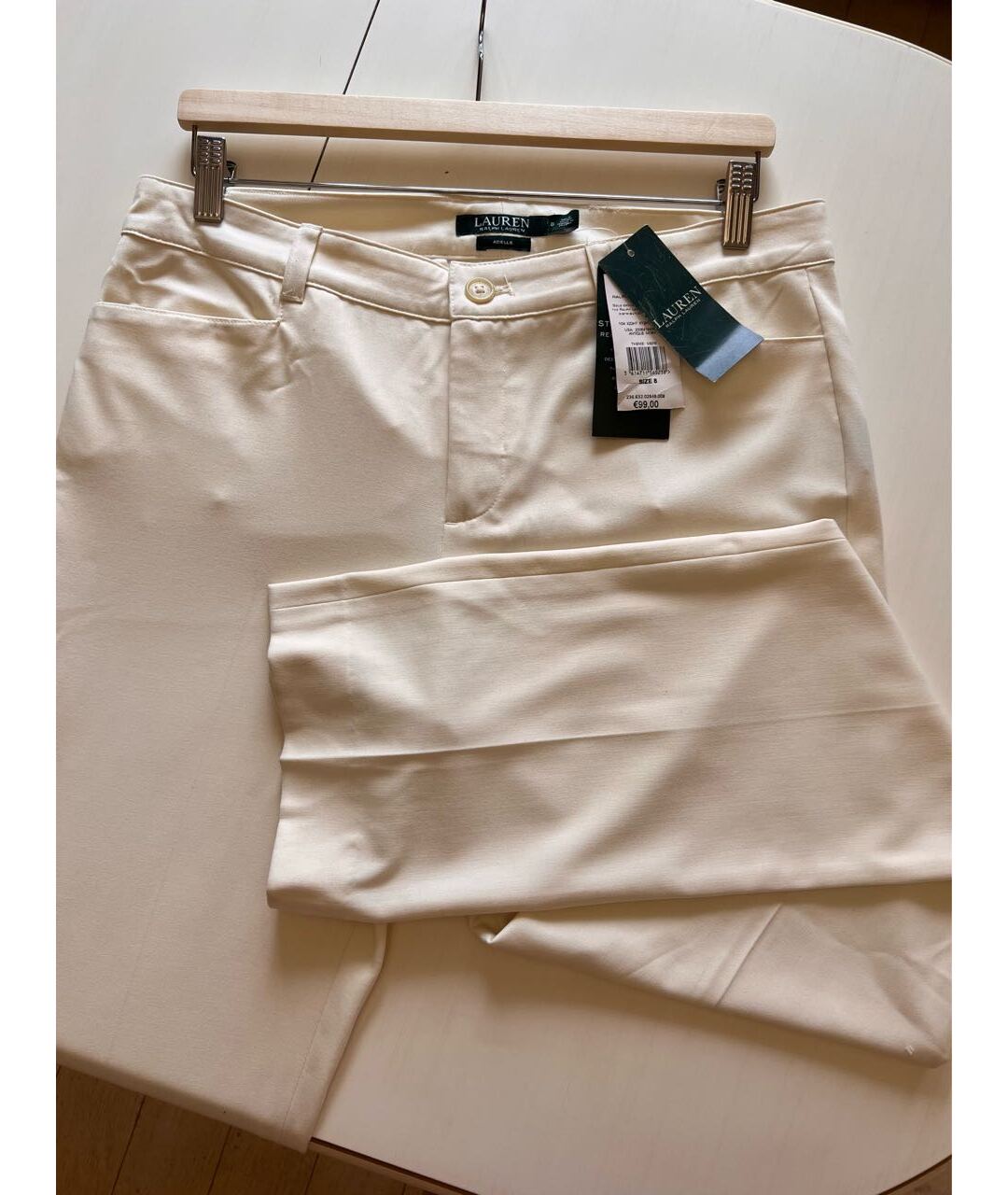 POLO RALPH LAUREN Белые классические брюки, фото 4