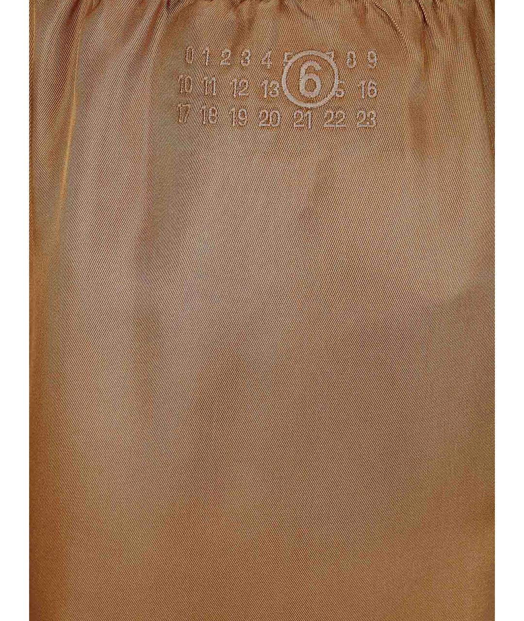 MM6 MAISON MARGIELA Коричневая вискозная юбка миди, фото 3