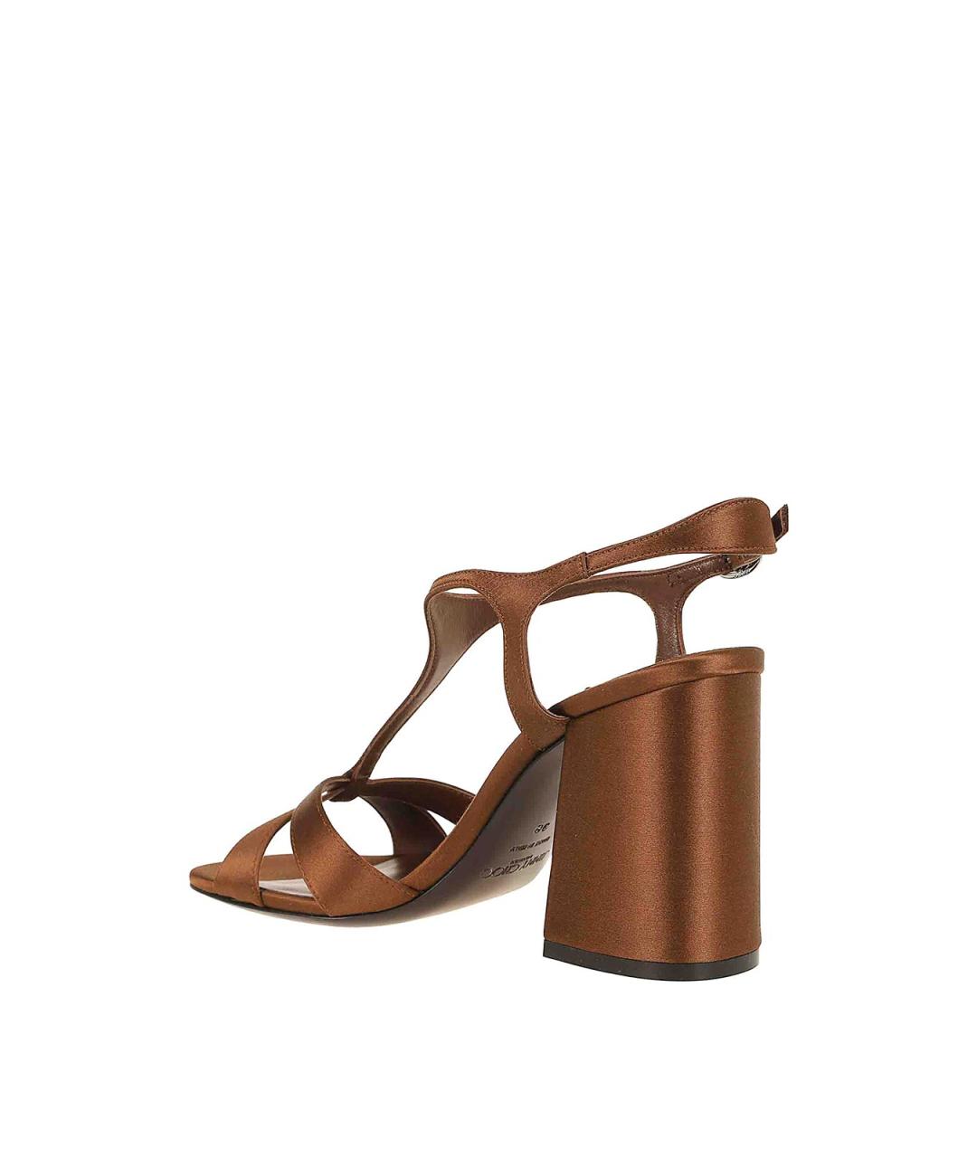 JIMMY CHOO Коричневые текстильные сандалии, фото 3