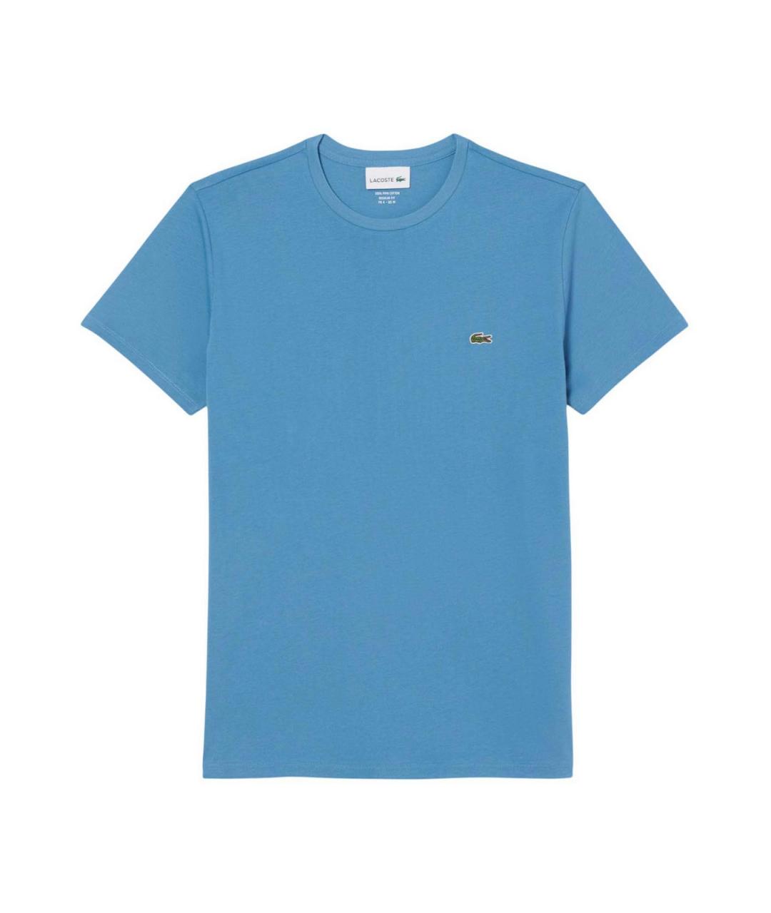 LACOSTE Голубая хлопковая футболка, фото 1