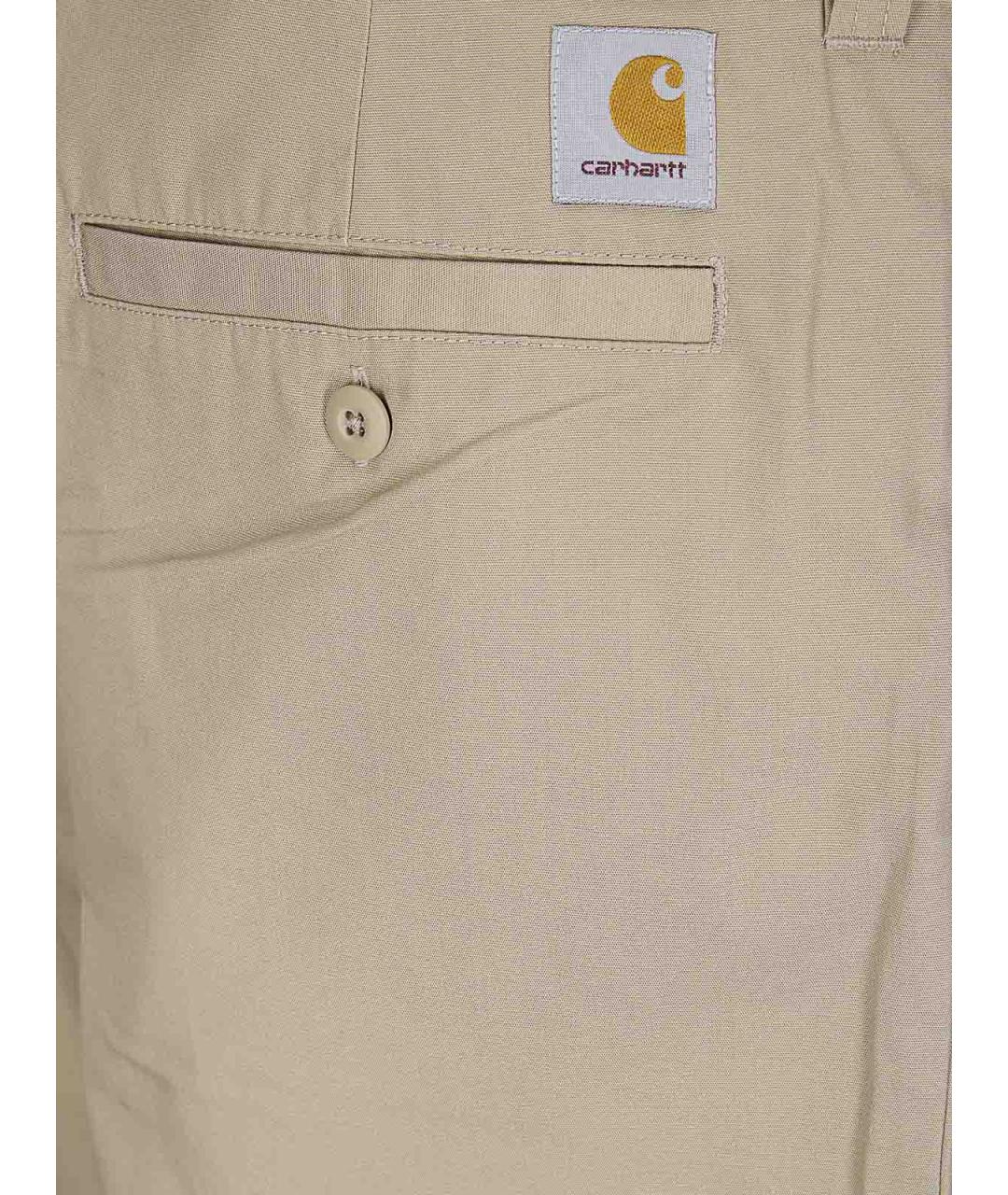 CARHARTT Бежевые полиэстеровые повседневные брюки, фото 3