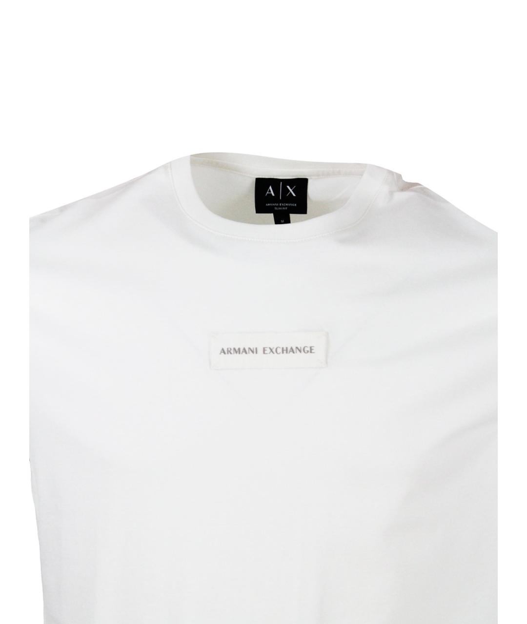 ARMANI EXCHANGE Белая хлопковая футболка, фото 4
