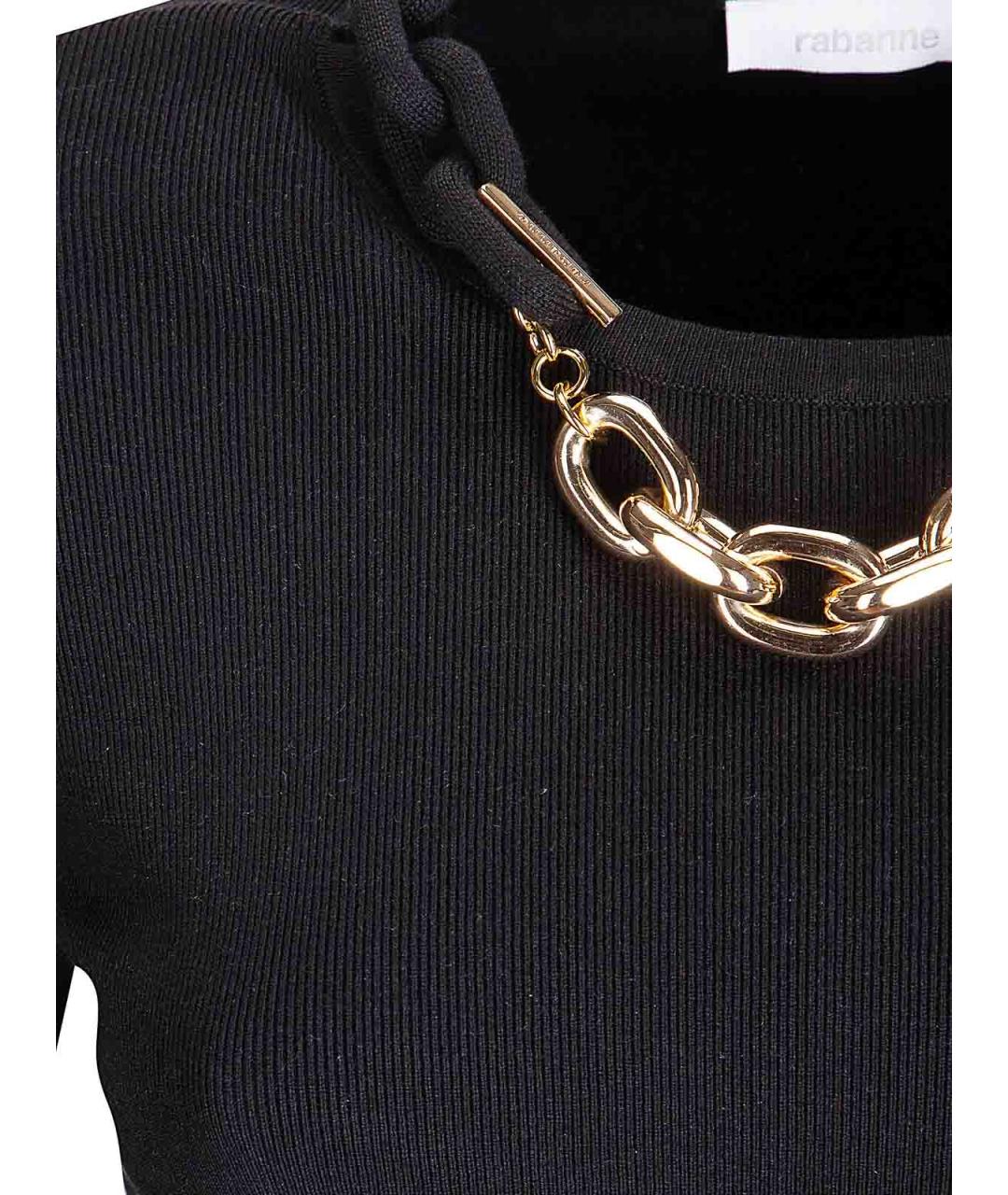 PACO RABANNE Черное хлопковое вечернее платье, фото 3