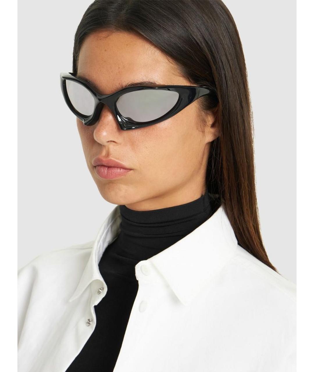 BALENCIAGA Черные пластиковые солнцезащитные очки, фото 2