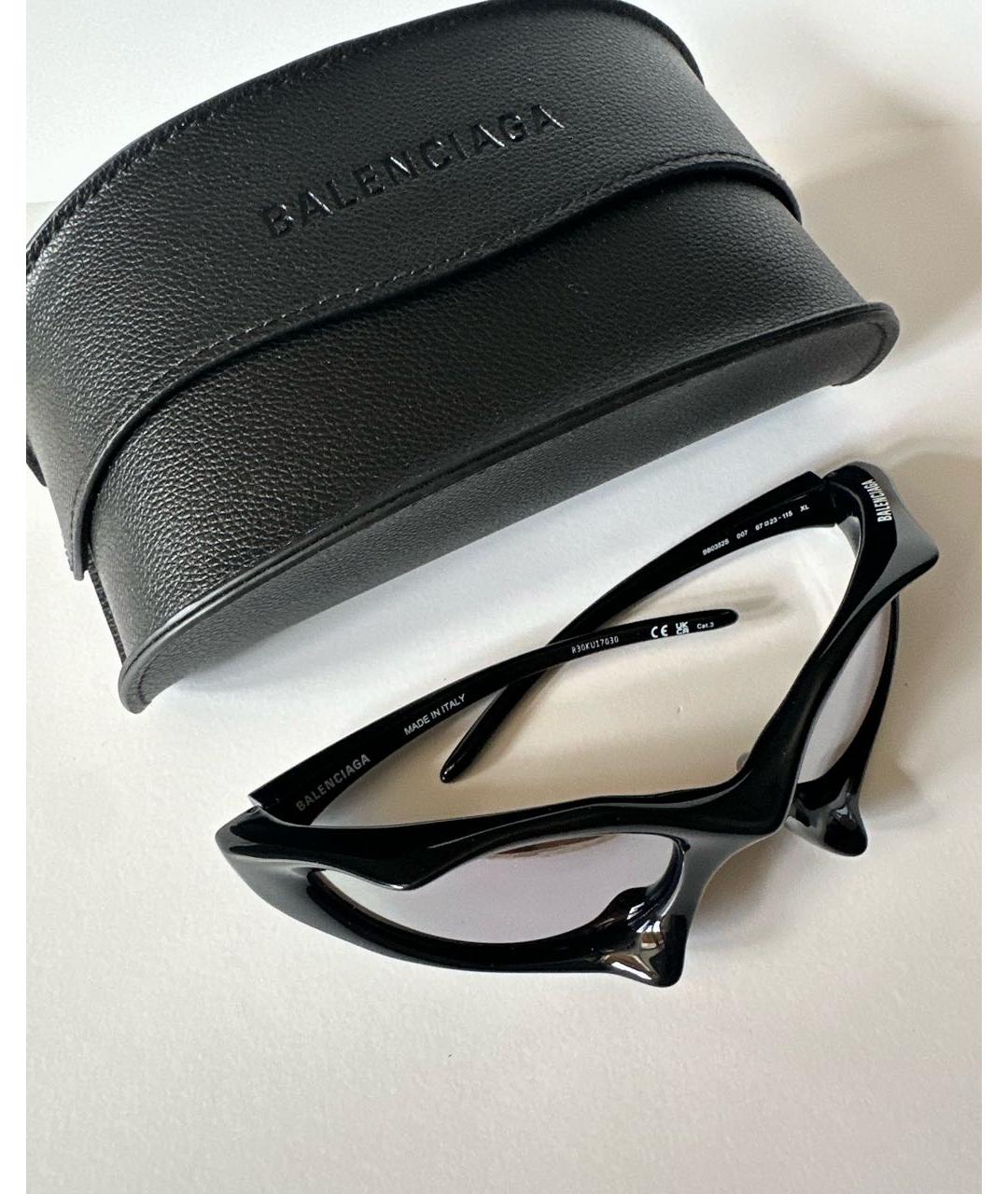 BALENCIAGA Черные пластиковые солнцезащитные очки, фото 6