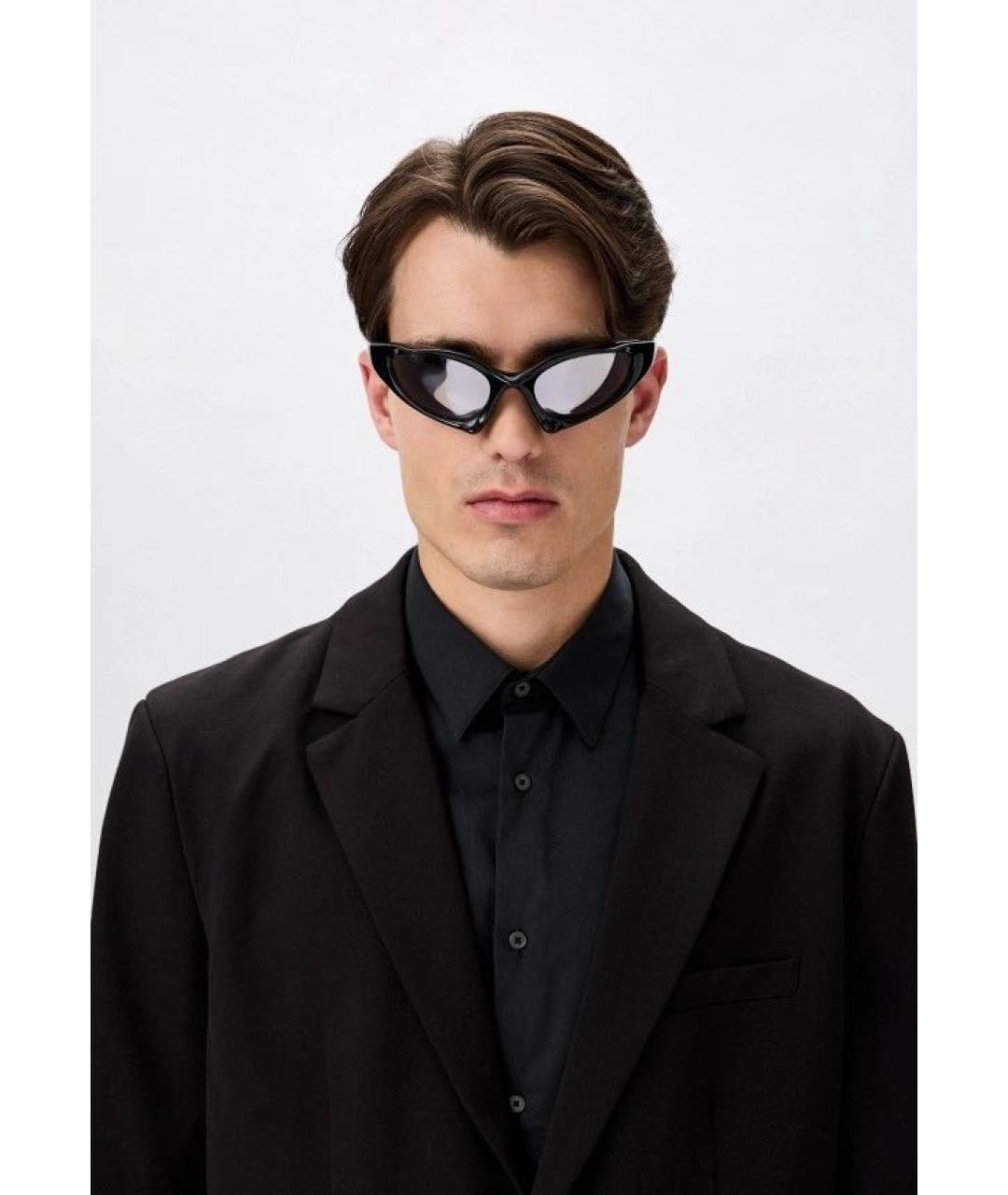 BALENCIAGA Черные пластиковые солнцезащитные очки, фото 3