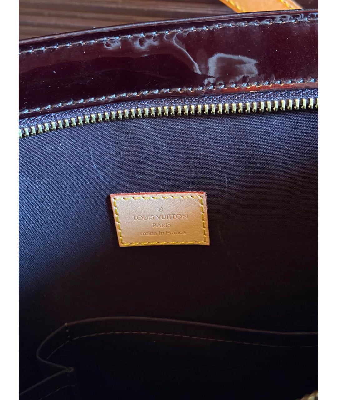 LOUIS VUITTON Бордовая сумка с короткими ручками из лакированной кожи, фото 4
