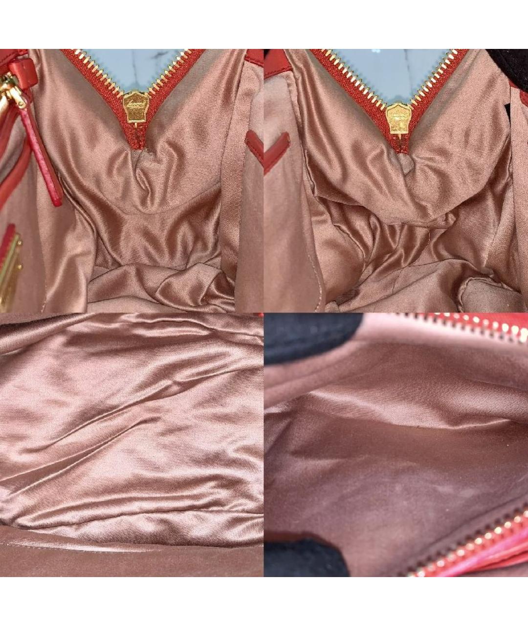 MIU MIU Коралловая кожаная сумка с короткими ручками, фото 8
