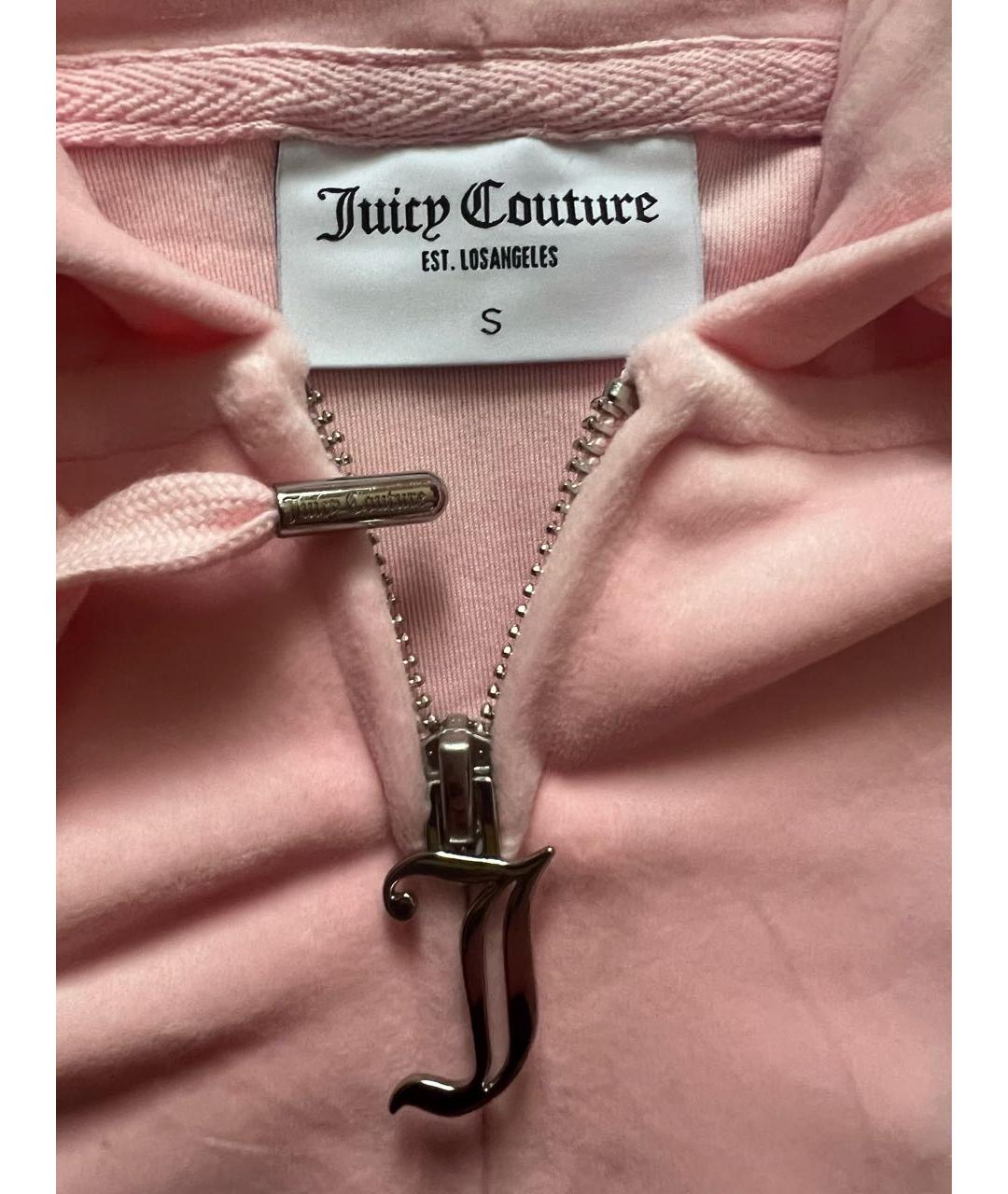 JUICY COUTURE Розовый велюровый костюм с брюками, фото 5