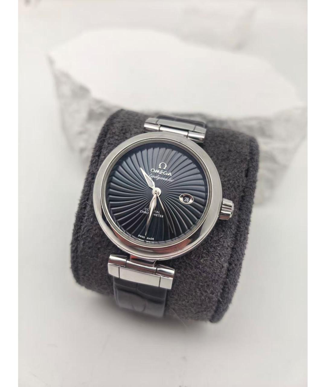 OMEGA Черные часы, фото 4