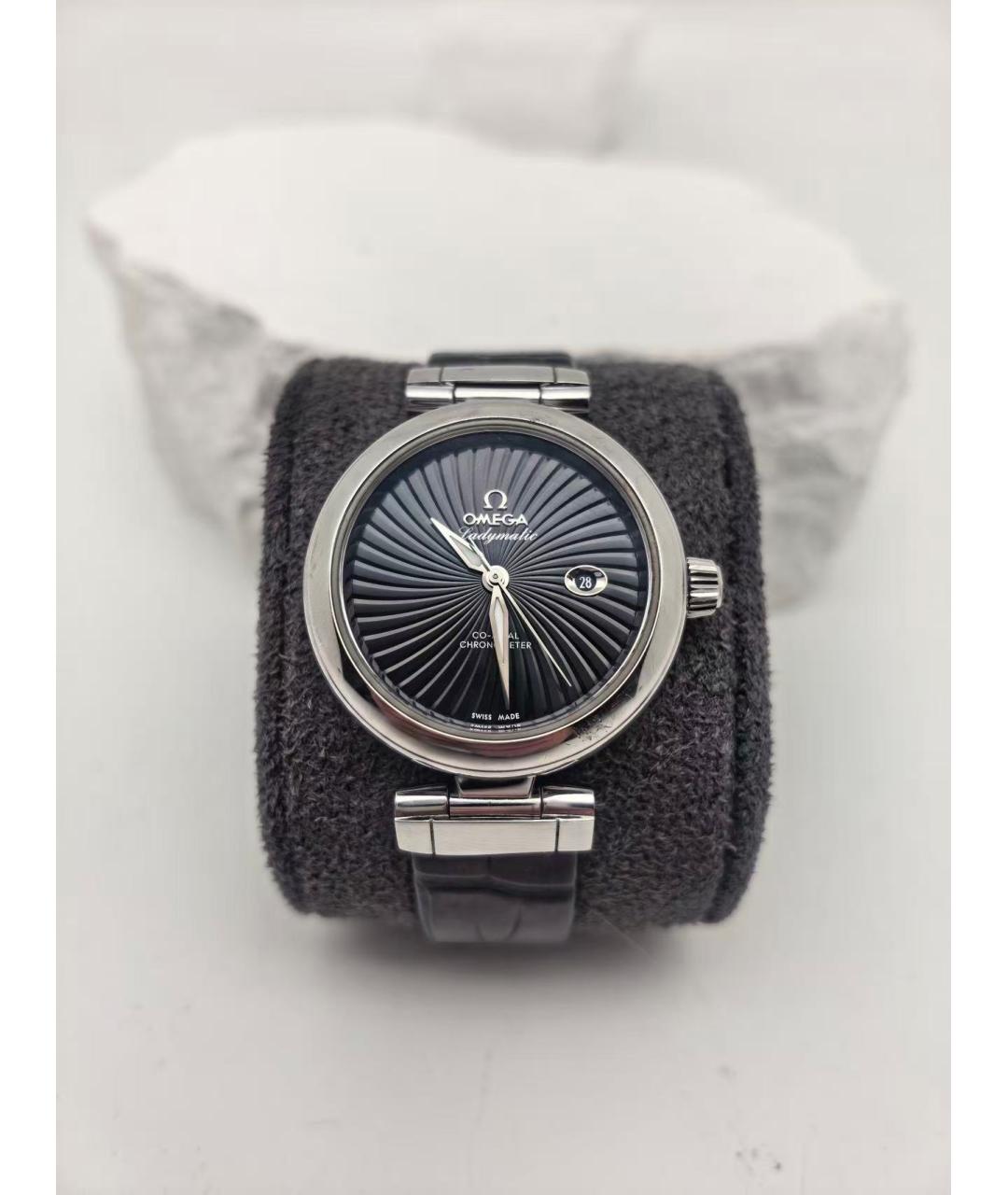OMEGA Черные часы, фото 2