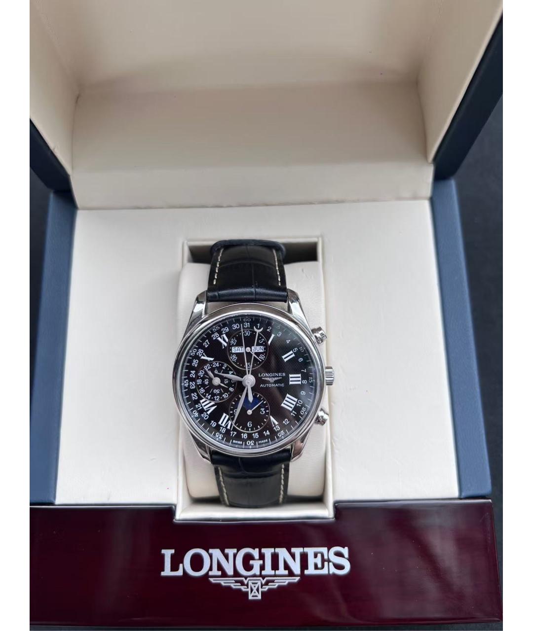 LONGINES Черные стальные часы, фото 2