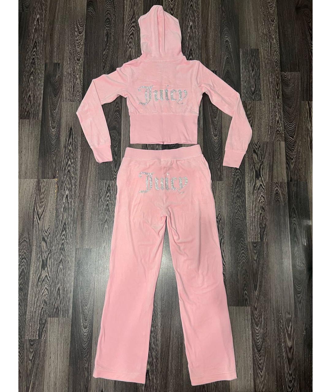 JUICY COUTURE Розовый велюровый костюм с брюками, фото 2