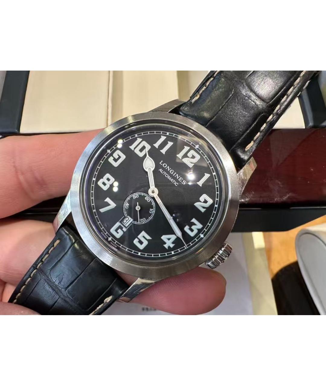 LONGINES Черные часы, фото 4