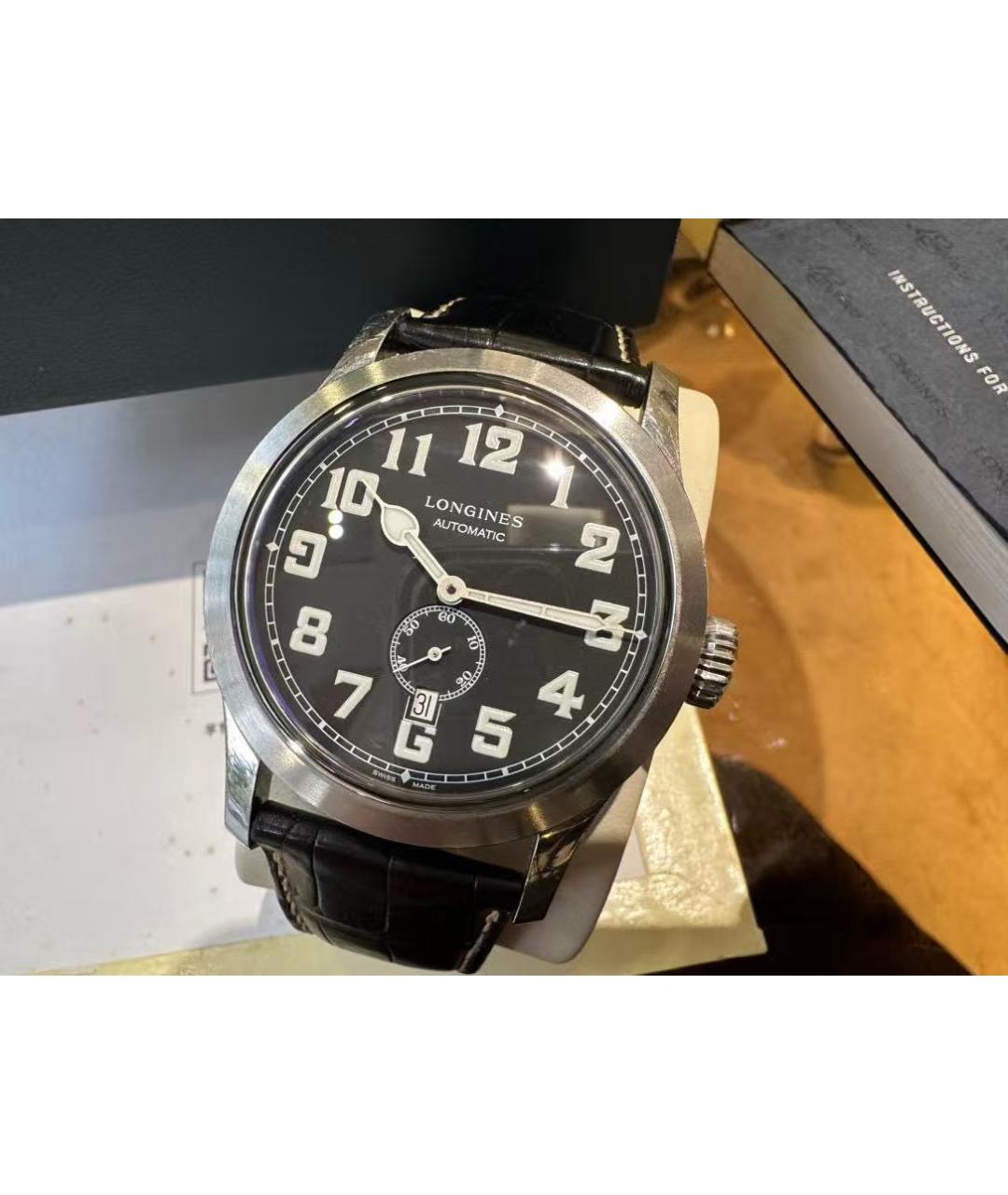LONGINES Черные часы, фото 3
