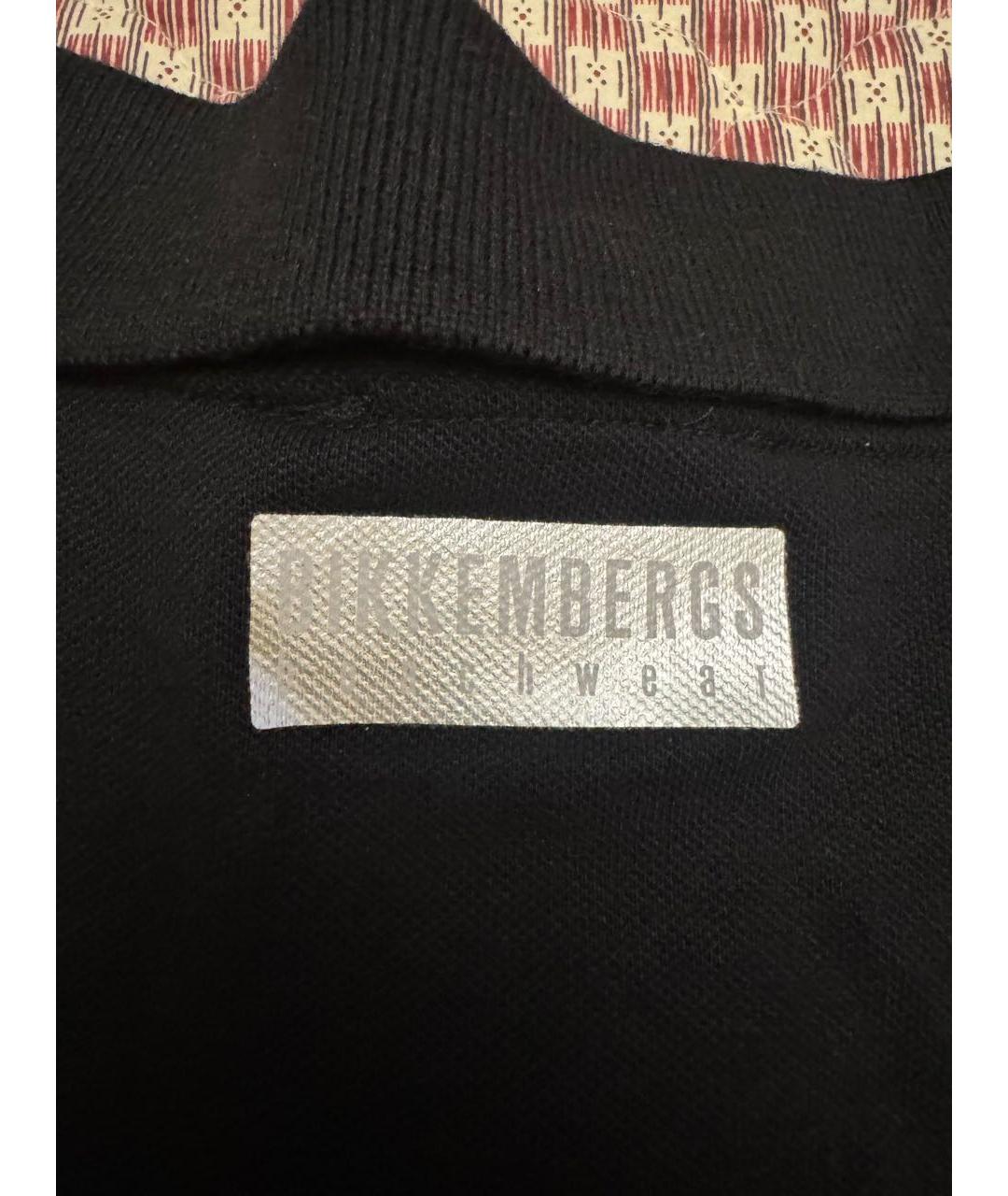 BIKKEMBERGS Черное хлопко-эластановое поло с коротким рукавом, фото 6