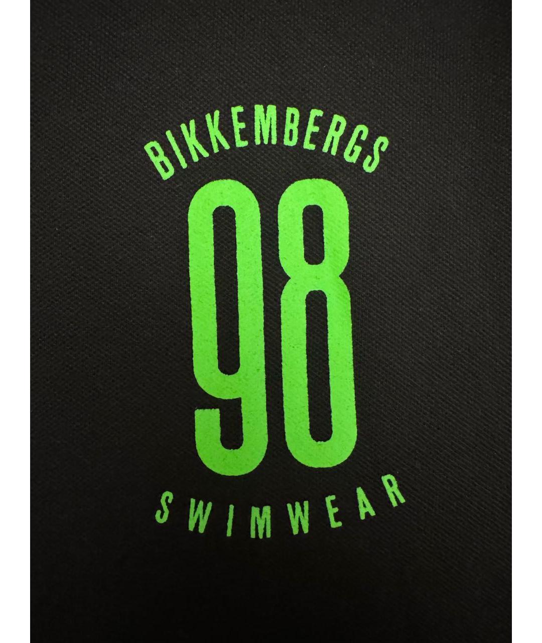 BIKKEMBERGS Черное хлопко-эластановое поло с коротким рукавом, фото 4