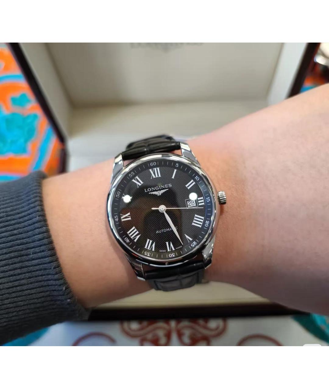 LONGINES Черные часы, фото 5