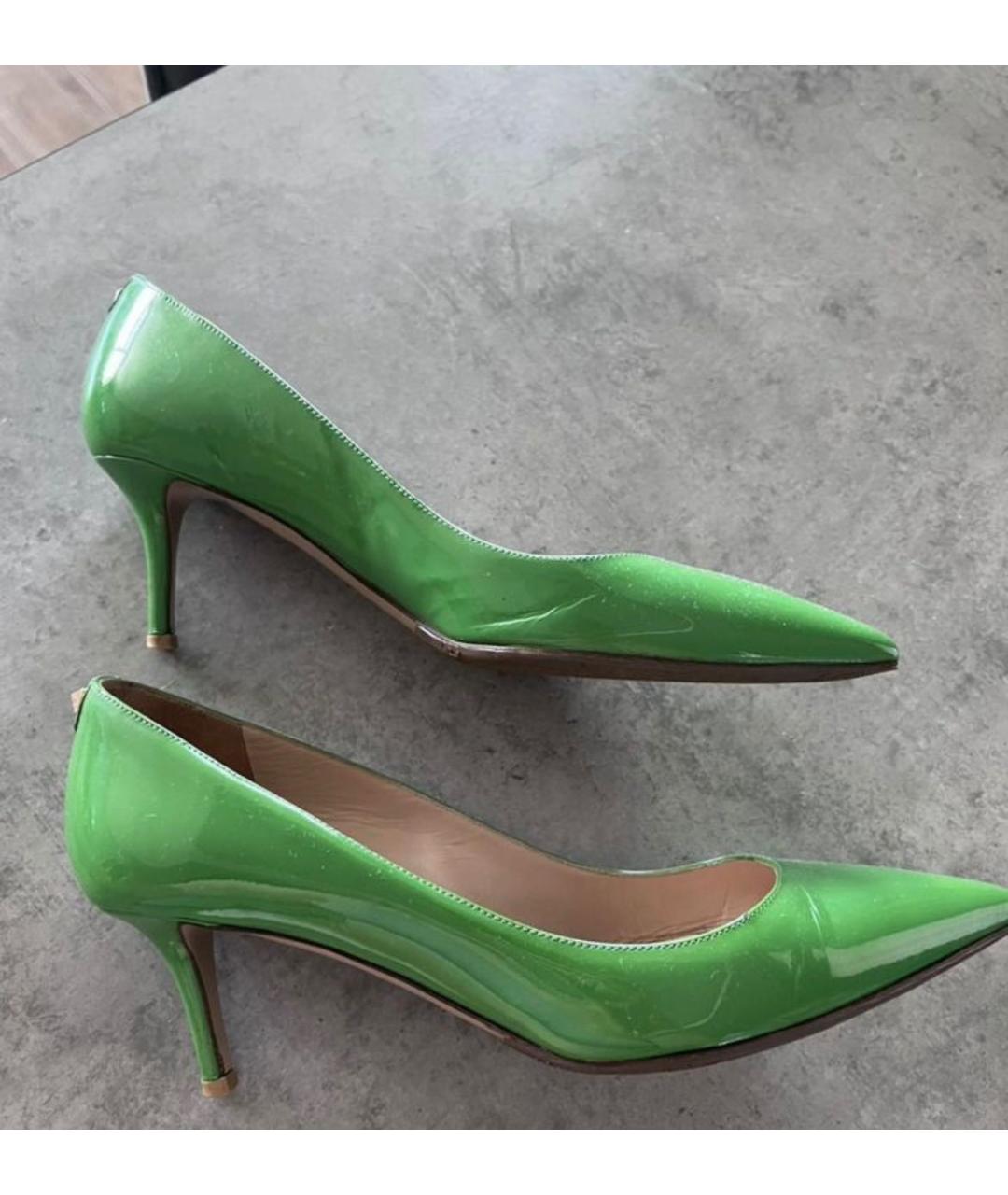 VALENTINO Зеленые кожаные туфли, фото 8