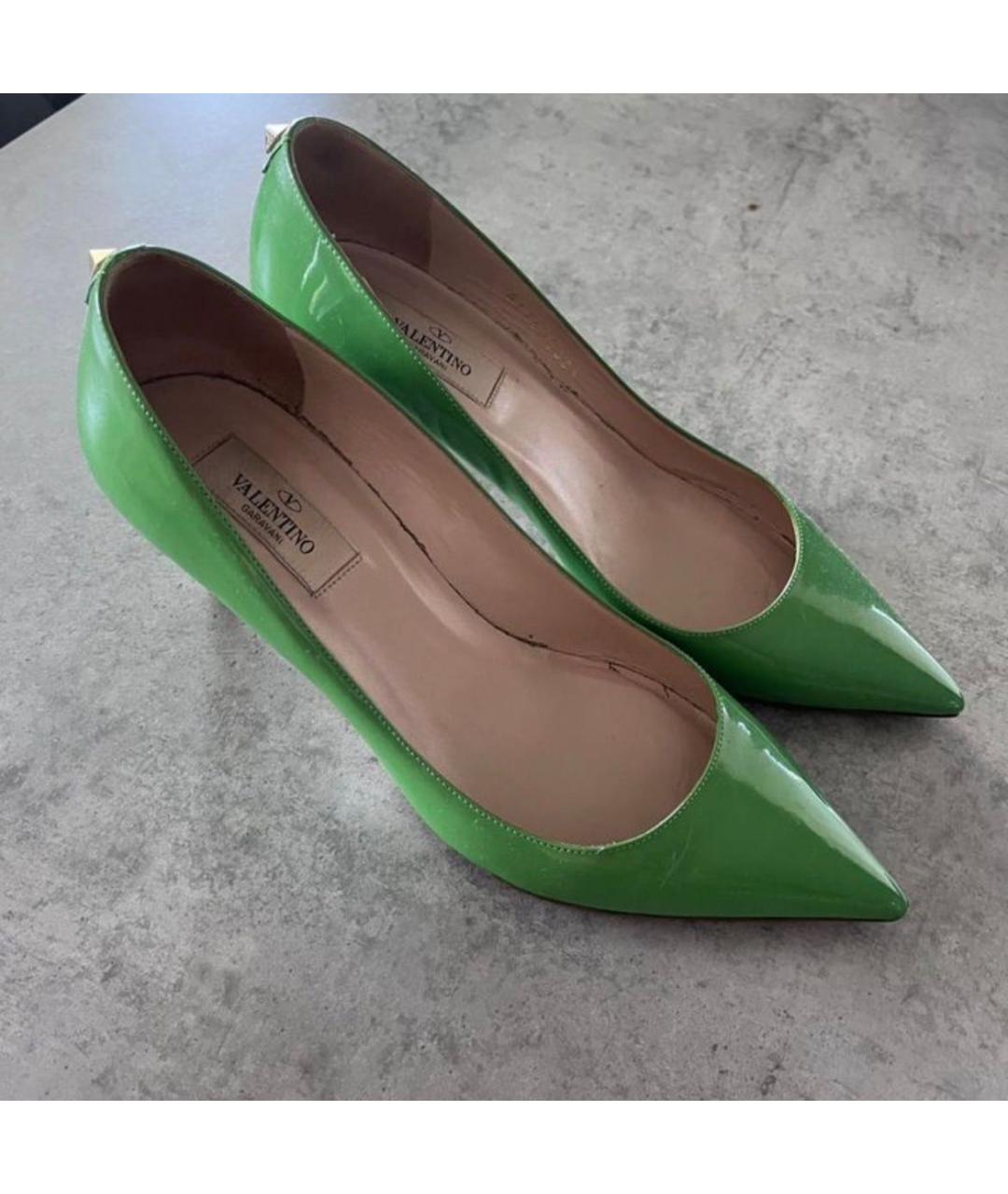 VALENTINO Зеленые кожаные туфли, фото 2