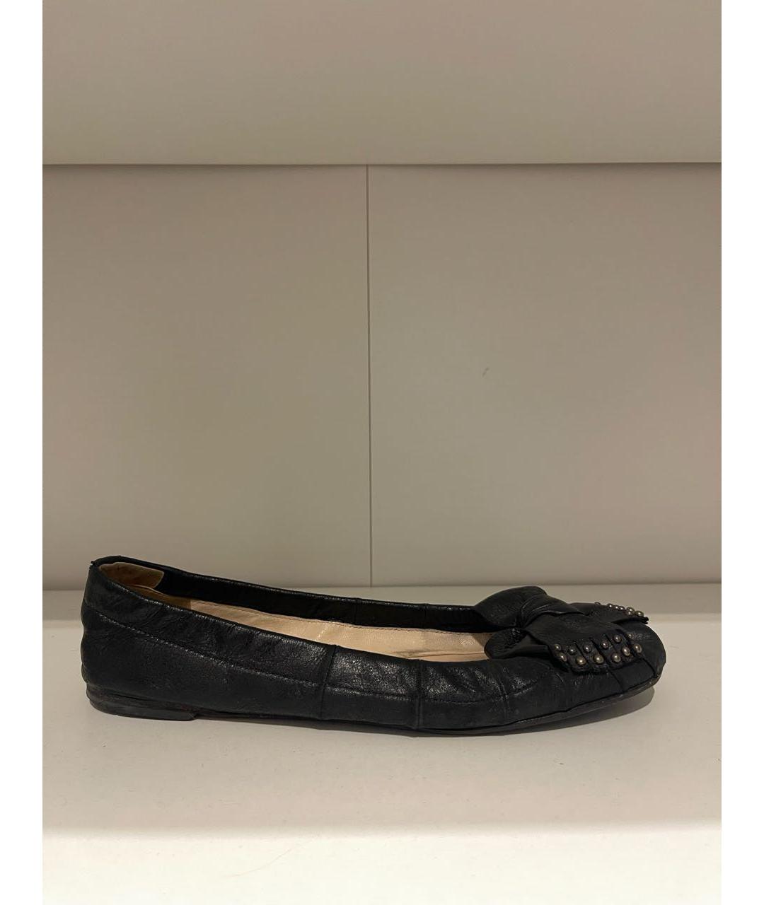 PRADA Черные кожаные балетки, фото 9