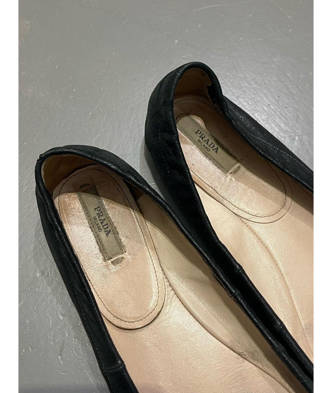 PRADA Черные кожаные балетки, фото 8