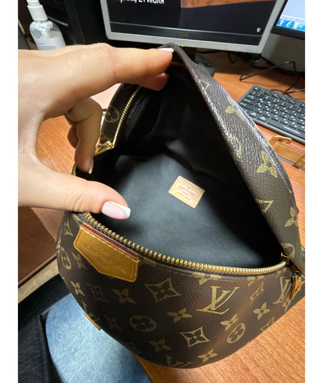LOUIS VUITTON Коричневая канва сумка через плечо, фото 7