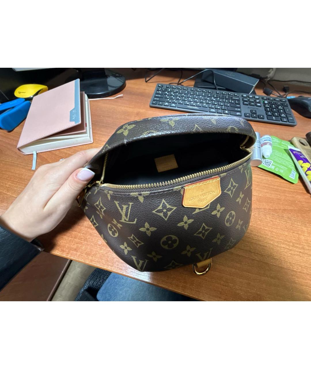 LOUIS VUITTON Коричневая канва сумка через плечо, фото 4