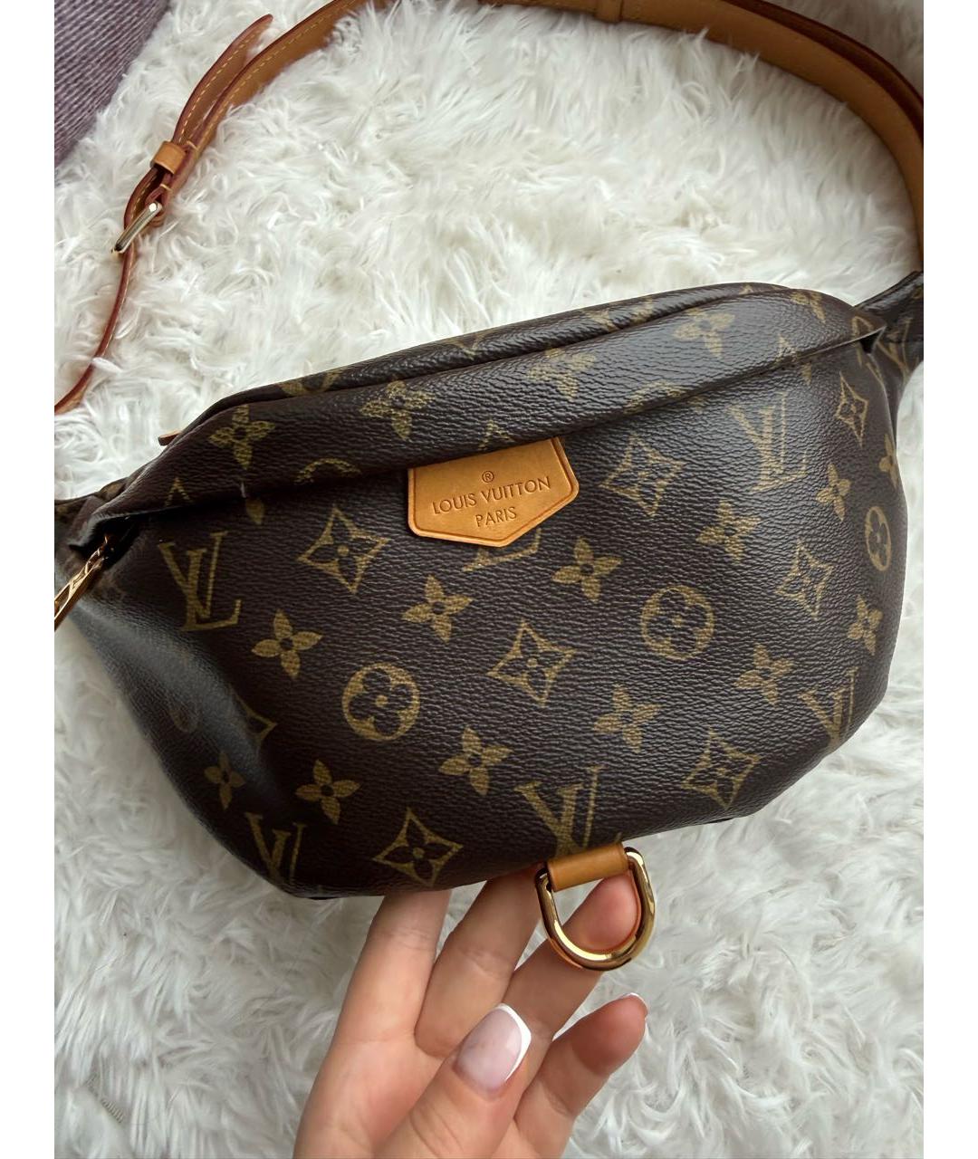 LOUIS VUITTON Коричневая канва сумка через плечо, фото 9
