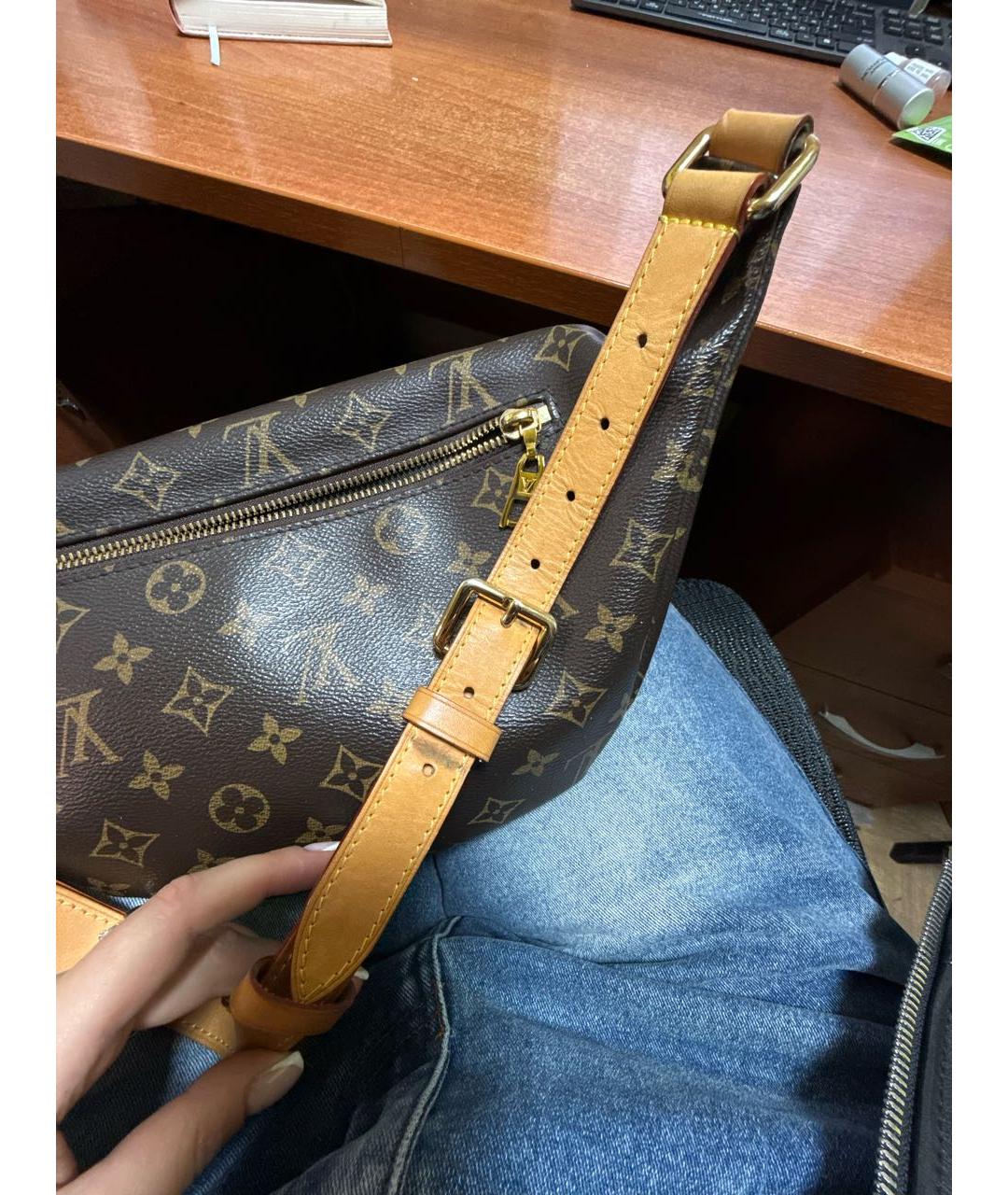 LOUIS VUITTON Коричневая канва сумка через плечо, фото 8